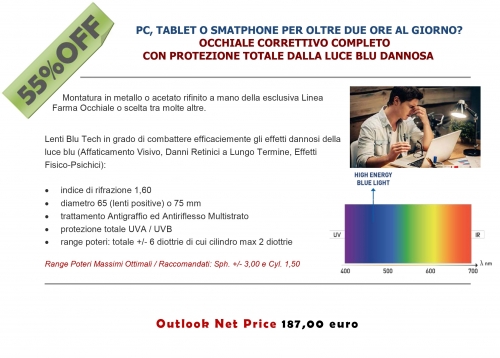 PROMO^OUTLOOK 07 - MAI PIÙ OCCHI STANCHI, sia al computer che in ufficio - OUTLOOK - Outlet dell'Occhiale