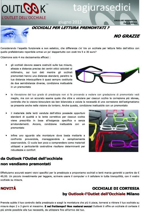 OCCHIALI PREMONTATI? no grazie! - outlook-outlet dell'occhiale